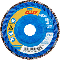 ‎4-1/2 × 7/8″ Blaze Plastic Flat Flap Disc Type 27 60 Grit R980P Premium Ceramic Alumina - Industrial Tool & Supply