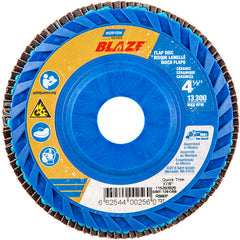 ‎4-1/2 × 7/8″ Blaze Plastic Flat Flap Disc Type 27 120 Grit R980P Premium Ceramic Alumina - Industrial Tool & Supply