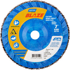 7 × 7/8″ Blaze Plastic Flat Flap Disc Type 27 40 Grit R980P Premium Ceramic Alumina - Industrial Tool & Supply