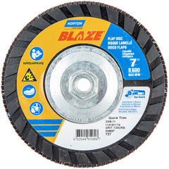 ‎7 × 5/8 - 11″ Blaze Plastic Flat Flap Disc Type 27 120 Grit R980P Premium Ceramic Alumina - Industrial Tool & Supply
