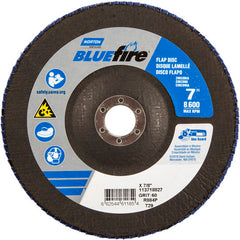 7″ × 1/4″ × 7/8″ NorZon BlueFire R884 Flap Disc Type 29 Conical 60 Grit - Industrial Tool & Supply