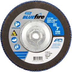 7″ × 1/4″ × 5/8″ NorZon BlueFire R884 Flap Disc Type 29 Conical 80 Grit - Industrial Tool & Supply