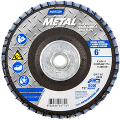 6″ × 1/4″ × 5/8″ Metal Flap Disc Type 27 Flat 60 Grit Zirconia Alumina - Industrial Tool & Supply