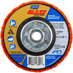‎4-1/2 × 5/8 - 11″ Bear-Tex Blaze Rapid Strip Non-Woven Depressed Center Disc Ceramic Alumina Extra Coarse Grit Type 27 - Industrial Tool & Supply