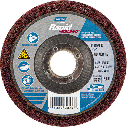 ‎4-1/2″ × 7/8″ Rapid Prep Depressed Center Finishing Wheel 150-180 Grit Aluminum Oxide - Industrial Tool & Supply