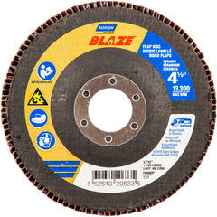 ‎4-1/2 × 7/8″ Blaze Fiberglass HD Flat Flap Disc Type 27 60 Grit R980P Premium Ceramic Alumina - Industrial Tool & Supply