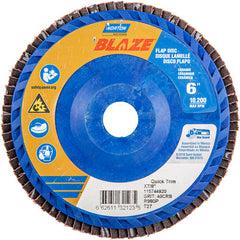 6 × 7/8″ Blaze Plastic Flat Flap Disc Type 27 40 Grit R980P Premium Ceramic Alumina - Industrial Tool & Supply
