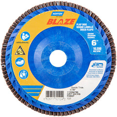 6 × 7/8″ Blaze Plastic Flat Flap Disc Type 27 60 Grit R980P Premium Ceramic Alumina - Industrial Tool & Supply
