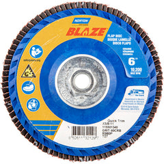 ‎6 × 5/8 - 11″ Blaze Plastic Flat Flap Disc Type 27 60 Grit R980P Premium Ceramic Alumina - Industrial Tool & Supply