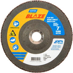 7 × 7/8″ Blaze Fiberglass HD Flat Flap Disc Type 27 60 Grit R980P Premium Ceramic Alumina - Industrial Tool & Supply