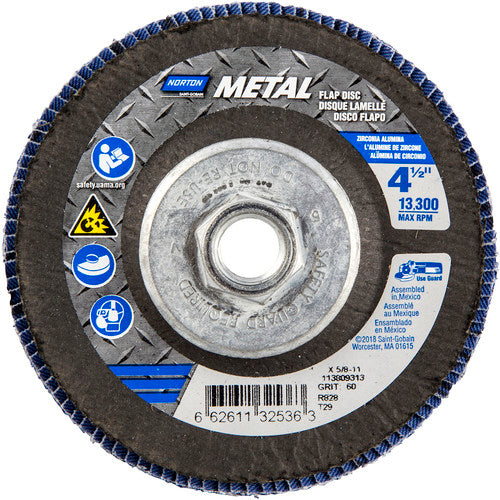 ‎4-1/2″ × 5/8″-11 60 Grit Type 29 Flap Disc - Industrial Tool & Supply