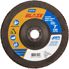 7 × 7/8″ Blaze Fiberglass Conical Flap Disc Type 29 60 Grit R980P Premium Ceramic Alumina - Industrial Tool & Supply