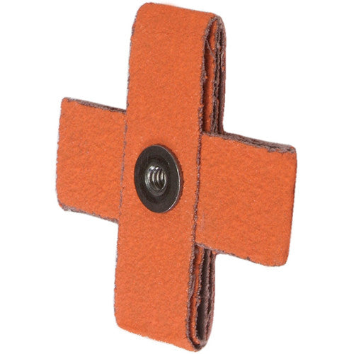 2″ × 2″ × 3/4″ Cross Pad 8-Ply 120 Grit 8-32 Eyelet Ceramic Alumina - Industrial Tool & Supply