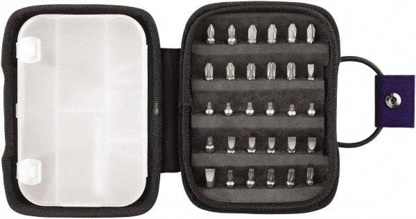 Irwin - 31 Piece, 1/4" Drive Screwdriver Bit Set - #1 to #3 Phillips, 0.05 to 1/4" Hex, 1.27 to 10mm Hex, T15 to T30 Torx, #1 to #3 Square Recess - Industrial Tool & Supply