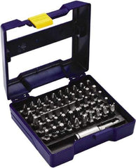 Irwin - 51 Piece, 1/4" Drive Screwdriver Insert Bit Set - #1 to #3 Phillips, 0.05 to 1/4" Hex, 1.27 to 10mm Hex, T10 to T40 Torx, #1 to #3 Square Recess - Industrial Tool & Supply