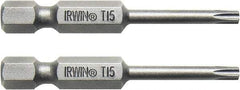 Irwin - 3 Piece, Torx Handle, Power Bit Set - 0.05 to 1/4" Hex, 1/4" Hex Drive - Industrial Tool & Supply