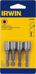 Irwin - 4 Piece, Nutsetter Handle, Bit Holder - 1/4" Hex Drive - Industrial Tool & Supply