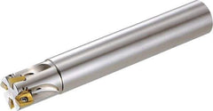 Kyocera - 3/4" Cut Diam, 6mm Max Depth of Cut, 3/4" Shank Diam, 5-1/2" OAL, Indexable Square Shoulder End Mill - BDMT0703... Inserts, Cylindrical Shank, 90° Lead Angle, Through Coolant, Series MECX - Industrial Tool & Supply