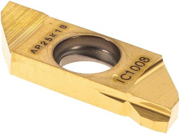 Iscar - 22SCIR Grade IC1008, Carbide Grooving Insert - 3.8mm Max Depth of Cut, TiAlN/TiN Finish - Industrial Tool & Supply