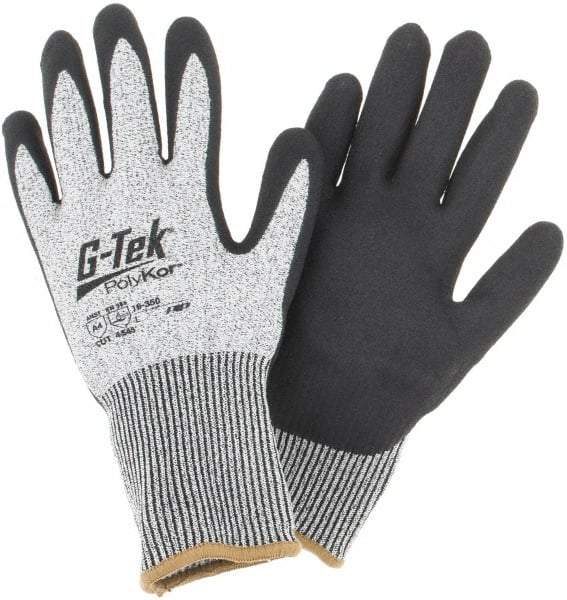 PIP - Size L, ANSI Cut Lvl A4, Cut Resistant Gloves - Palm & Fingers Coated, Salt & Pepper - Industrial Tool & Supply
