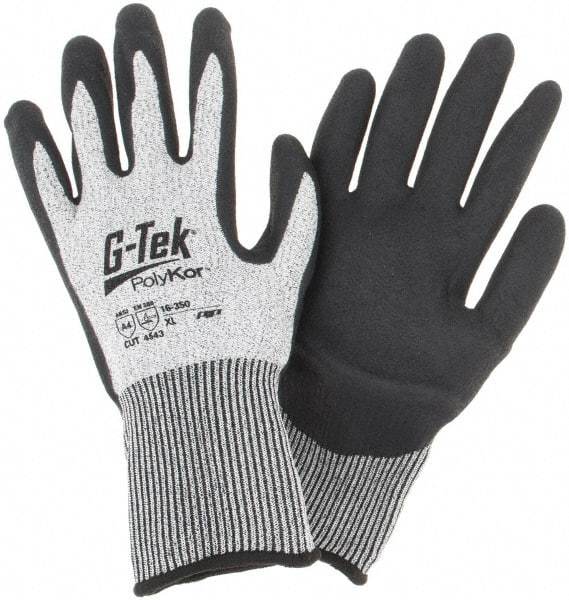 PIP - Size XL, ANSI Cut Lvl A4, Cut Resistant Gloves - Palm & Fingers Coated, Salt & Pepper - Industrial Tool & Supply