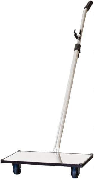 Mag-Mate - 74" OAL, Rectangular Glass Inspection Mirror - 14" Long, 7" Wide, 70" Vinyl Handle, 49" Collapsed Length, Dolly Mounted & Telescoping - Industrial Tool & Supply