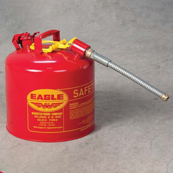 Eagle - Safety Dispensing Cans Type: Type II Safety Can Capacity: 5 Gal - Industrial Tool & Supply