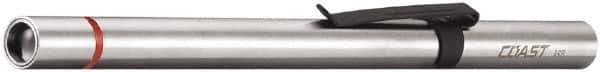 Coast Cutlery - White LED Bulb, 54 Lumens, Industrial/Tactical Flashlight - Silver Stainless Steel Body, 1 9V Battery Included - Industrial Tool & Supply