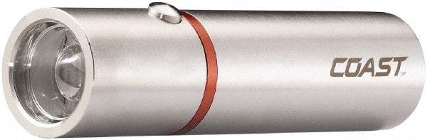 Coast Cutlery - White LED Bulb, 330 Lumens, Mini Flashlight - Silver Stainless Steel Body, 3 AAA Alkaline Batteries Included - Industrial Tool & Supply