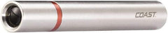 Coast Cutlery - White LED Bulb, 18 Lumens, Mini Flashlight - Silver Stainless Steel Body, 1 AAA Alkaline Battery Included - Industrial Tool & Supply