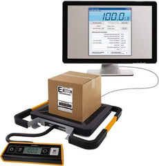 Dymo - 15" Base, 400 Lb Capacity, Digital Scale - 0.5 Lb Graduation, USB, 120 Volt Adapter or (3) AAA Batteries - Industrial Tool & Supply
