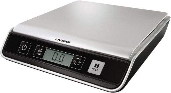 Dymo - 9.2" Base, 25 Lb Capacity, Digital Scale - 0.01 Lb, 0.2 oz & 5 g Graduation, USB Cable from Computer or (3) AAA Batteries - Industrial Tool & Supply