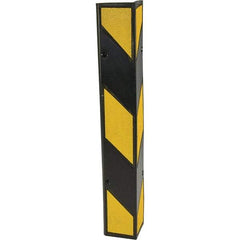 Vestil - 6" Long, Rubber Corner Protectors - Yellow/Black - Industrial Tool & Supply