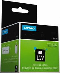 Dymo - 1.8" Wide x 3-3/32" Long, White Video Top Label - For DYMO LabelWriter Printers - Industrial Tool & Supply