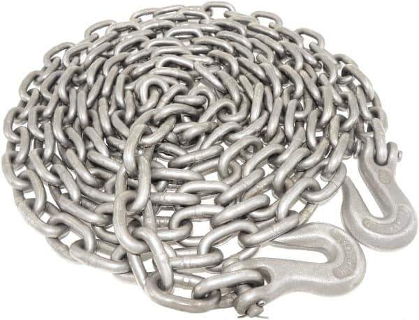 Value Collection - 3/8" Welded Tie Down Chain - 5,400 Lb Capacity, Grade 43, Self-Colored Finish - Industrial Tool & Supply