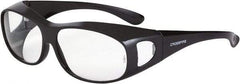 CrossFire - Clear Lenses, Framed Safety Glasses - Scratch Resistant, Gray Frame, Size Universal, Over the Glasses - Industrial Tool & Supply