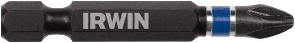 Irwin - #2 Phillips Screwdriver Bit - 1/4" Hex Drive, 2" OAL - Industrial Tool & Supply
