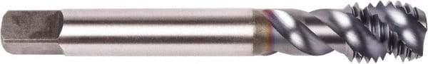 Union Butterfield - 1/2-20 UNF 3 Flute 2B Modified Bottoming Spiral Flute Tap - Powdered Metal, TiCN Finish, 3.937" OAL, Right Hand Flute, Right Hand Thread, Series 1676AP - Exact Industrial Supply