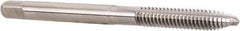 Union Butterfield - #6-32 UNC, 2 Flute, Bright Finish, High Speed Steel Spiral Point Tap - Plug Chamfer, Right Hand Thread, 2" OAL, 11/16" Thread Length, 0.141" Shank Diam, Series 1593 - Exact Industrial Supply