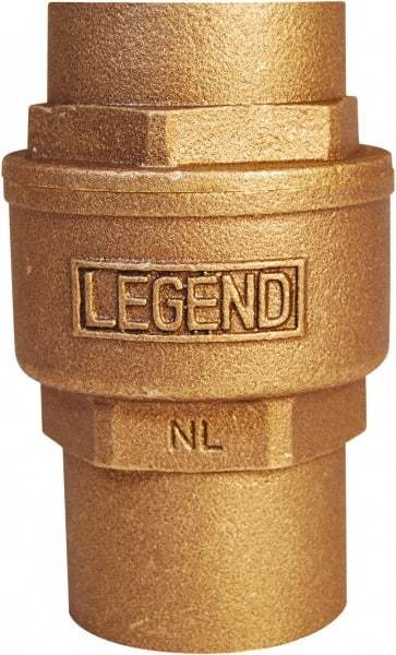 Legend Valve - 2" Lead Free Bronze Check Valve - Inline, C x C Sweat, 250 WOG - Industrial Tool & Supply