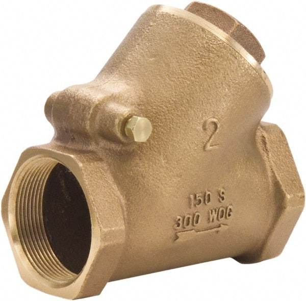 Legend Valve - 1/2" Lead Free Bronze Check Valve - Y-Pattern, FNPT x FNPT, 300 WOG - Industrial Tool & Supply