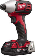 Milwaukee Tool - 18 Volt, 1/4" Drive, 125 Ft/Lb Torque, Cordless Impact Driver - Pistol Grip Handle, 2750 RPM, 2 Lithium-Ion Batteries Included - Industrial Tool & Supply