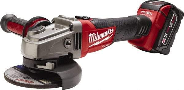 Milwaukee Tool - 4-1/2 & 5" Wheel Diam, 8,500 RPM, Cordless Angle & Disc Grinder - 5/8-11 Spindle, 18 Volts - Industrial Tool & Supply