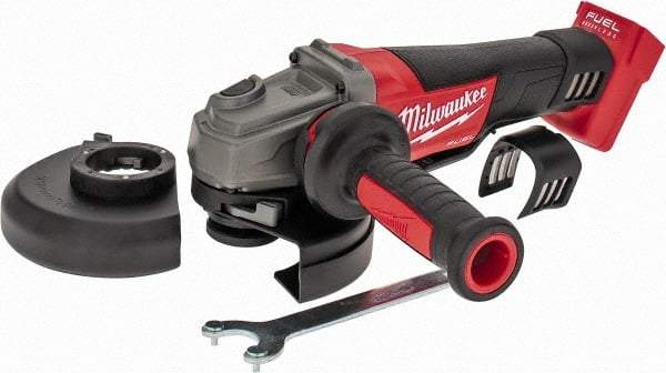 Milwaukee Tool - 4-1/2 & 5" Wheel Diam, 8,500 RPM, Cordless Angle & Disc Grinder - 5/8-11 Spindle, 18 Volts - Industrial Tool & Supply