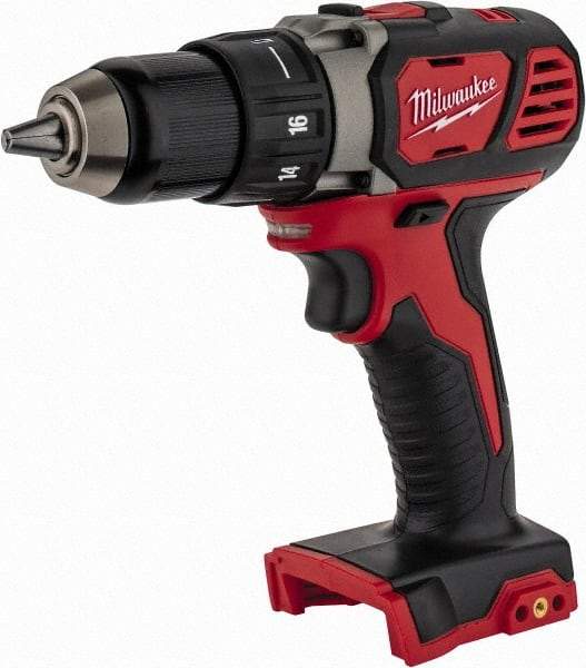 Milwaukee Tool - 18 Volt 1/2" Chuck Pistol Grip Handle Cordless Drill - 0-400 & 0-1800 RPM, Keyless Chuck, Reversible, Lithium-Ion Batteries Not Included - Industrial Tool & Supply