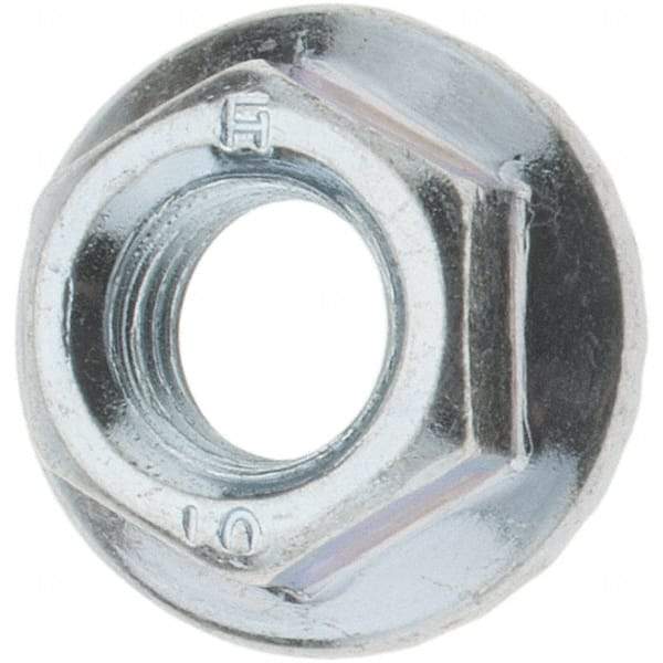 Value Collection - M8, 17.5mm Flange Diam, 8mm High, 12mm Across Flats, Flange Nut - Steel, Zinc-Plated Finish, JIS B 1190 - Industrial Tool & Supply