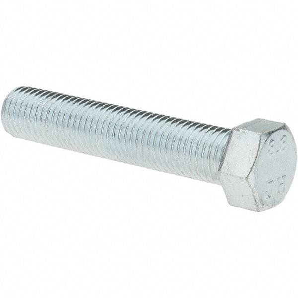 Value Collection - M10x1.25mm Metric Fine, 50mm Length Under Head Hex Head Cap Screw - Partially Threaded, Grade 8.8 Steel, Zinc-Plated Finish, 17mm Hex - Industrial Tool & Supply