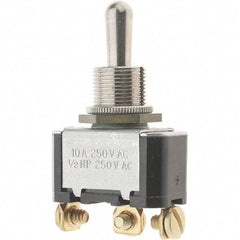 Value Collection - SPDT On-Off-On Toggle Switch - Screw Terminal, Bat Handle Actuator - Industrial Tool & Supply
