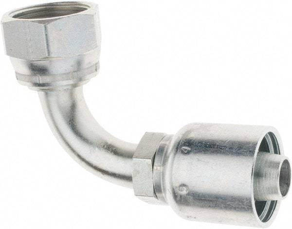 Parker - 1-5/16-12 Female JIC Steel Hydraulic Hose 90° Elbow - -12 Hose Size, 3/4" Hose Diam - Industrial Tool & Supply