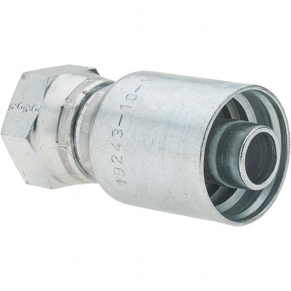 Parker - Female BSPP Steel Hydraulic Hose Swivel - -10 Hose Size, 5/8" Hose Diam - Industrial Tool & Supply